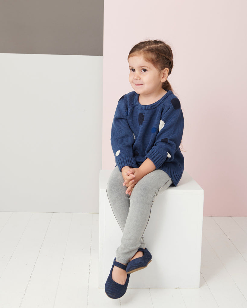 THE NATTY Kids Blue Chunky Knitted Jumper