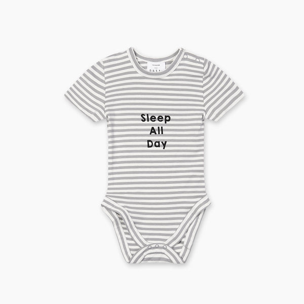 The Natty Sleep All Day Bodysuit - Grey and White