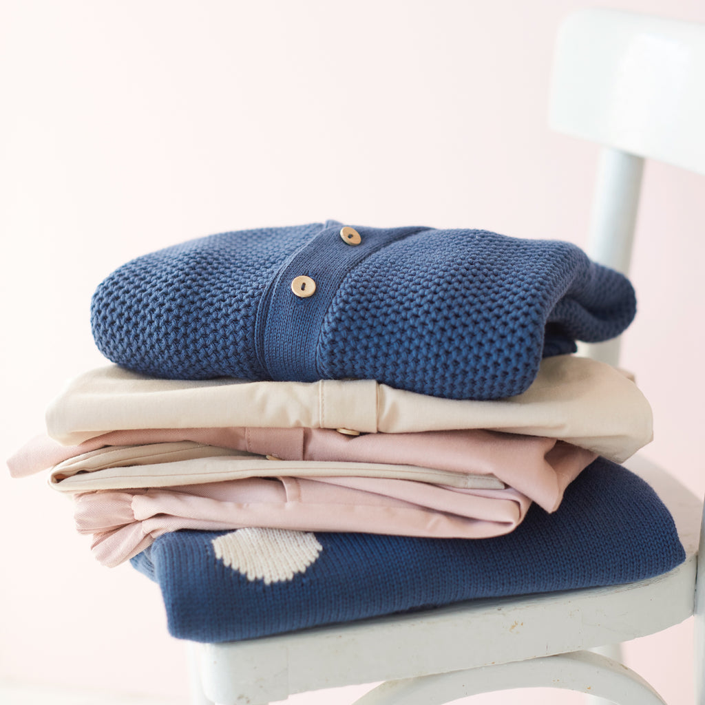 THE NATTY Blue Chunky Knitted Cardigan