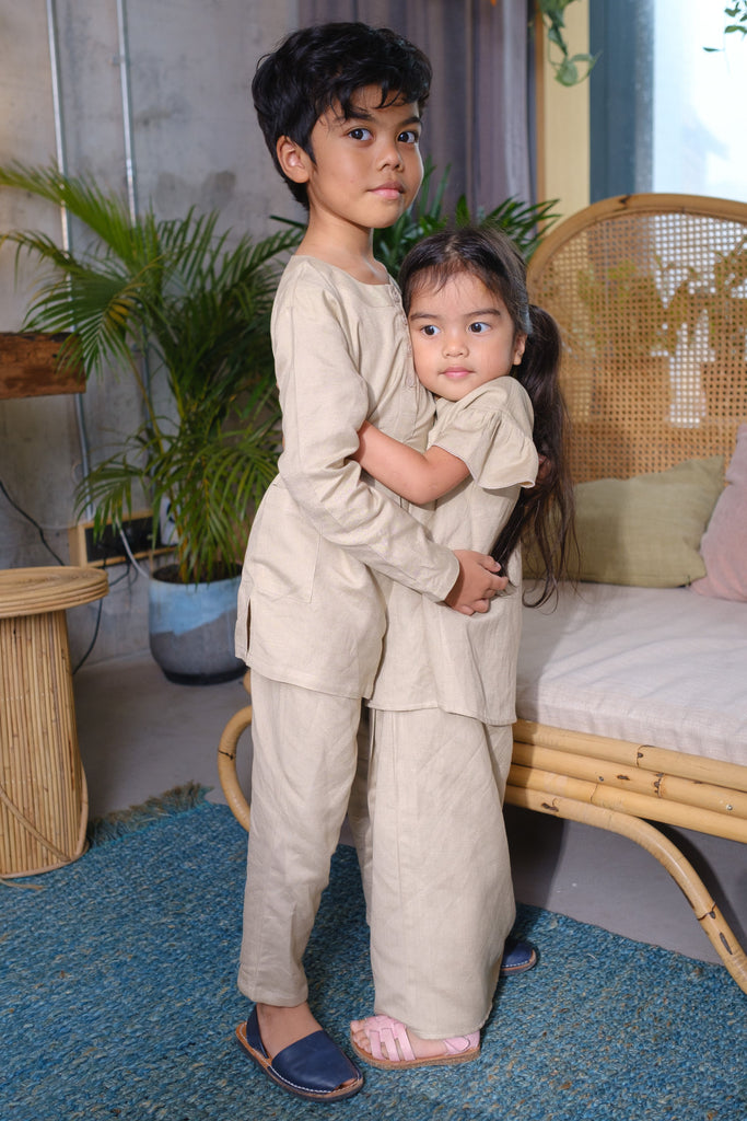 The Natty Arif Baju Melayu in Beige