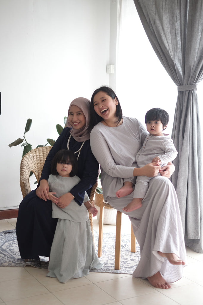 Grey Nadia Boxy Kurung 