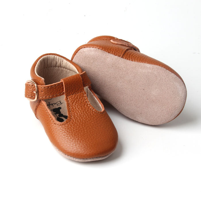 BABYBOO Salomes (flexible soles) - Brown
