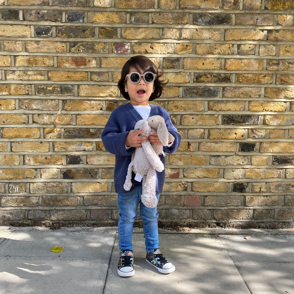 THE NATTY Children's Blue Chunky Knitted Cardigan