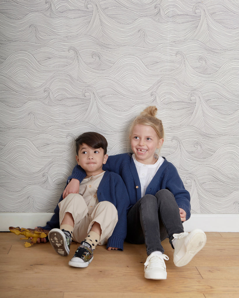THE NATTY Kids Blue Chunky Knitted Cardigan
