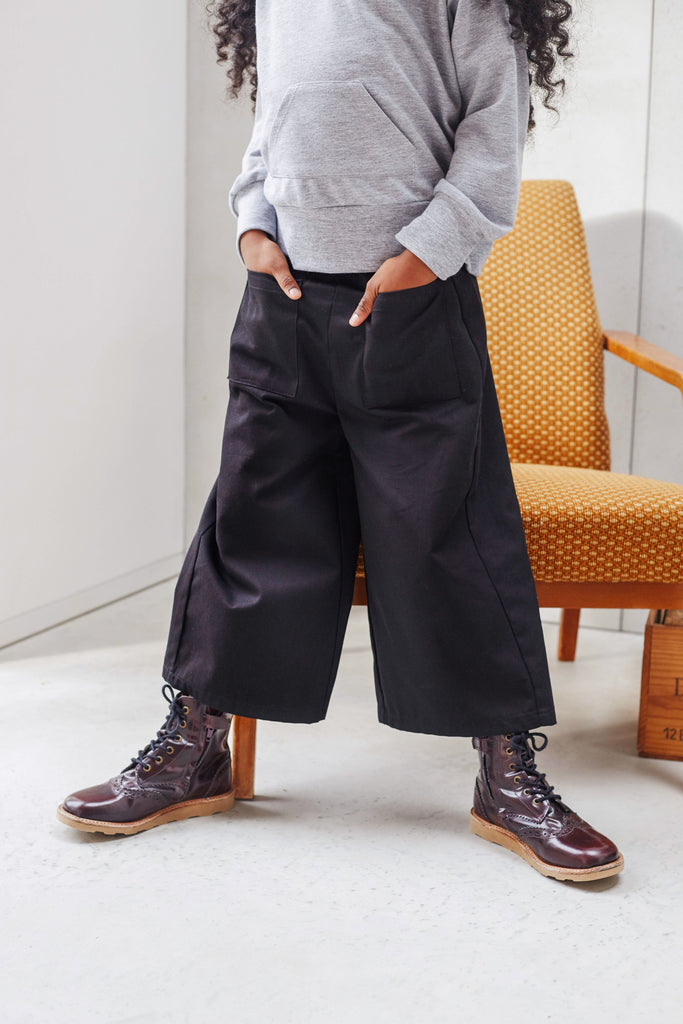 Kid's Black Culottes 