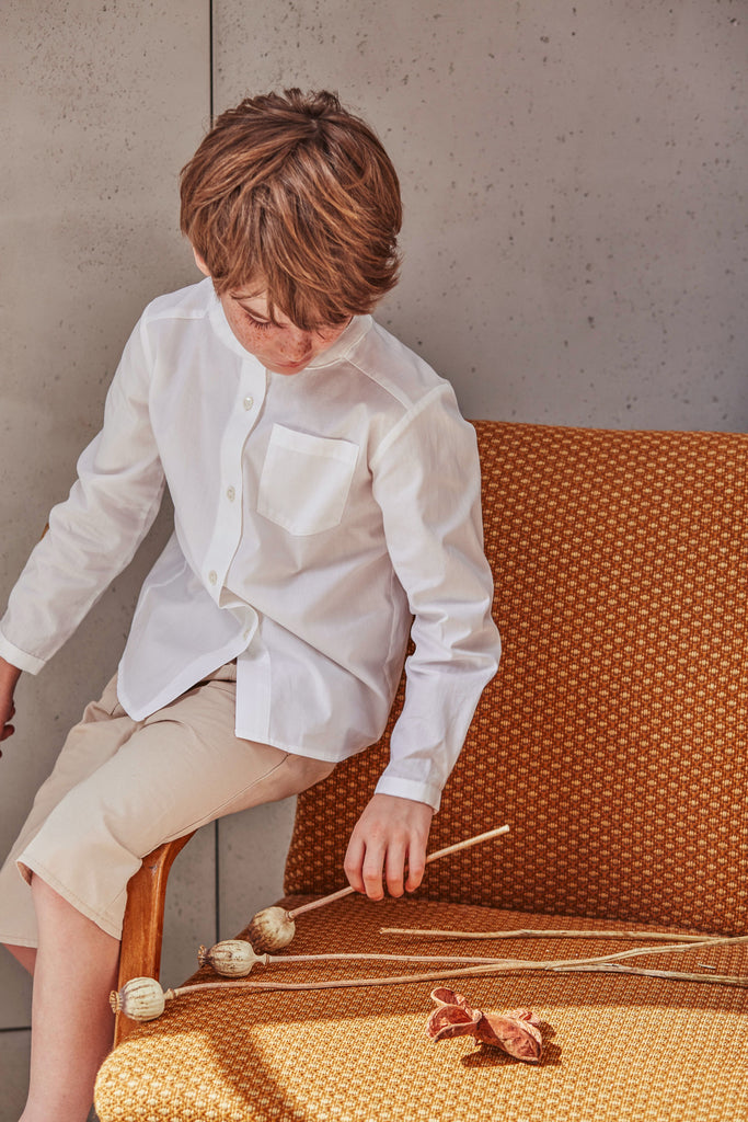 Kid's Shorts with Oversized Pockets - Beige