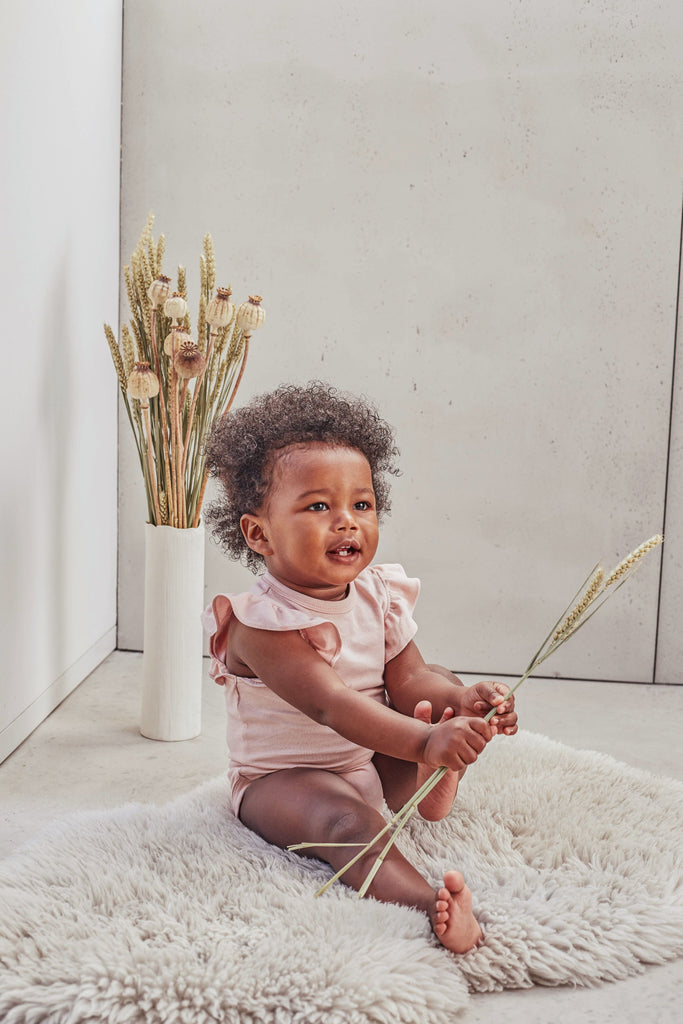 Kid's Pink Frill-Sleeved Bodysuit 