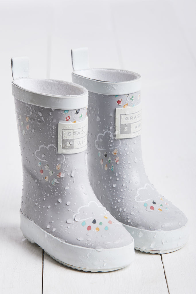 Light Grey Colour-Revealing Kids Wellies 