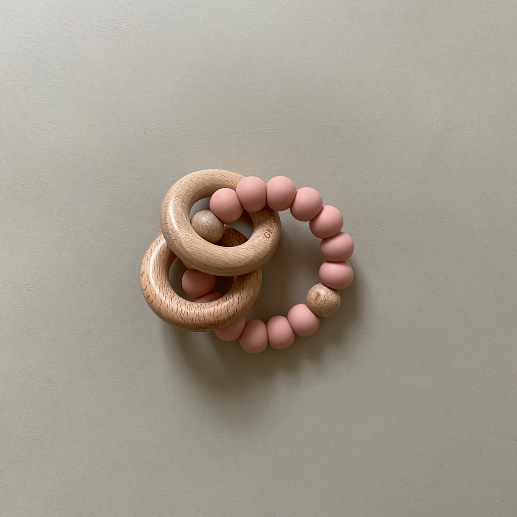 Babies teething ring and rattle